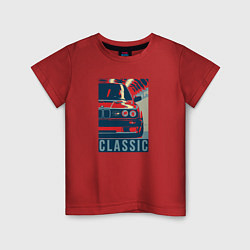 Футболка хлопковая детская BMW e30 classic, цвет: красный
