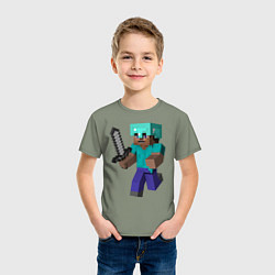 Футболка хлопковая детская Майнкрафт, цвет: авокадо — фото 2