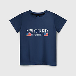 Футболка хлопковая детская NEW YORK, цвет: тёмно-синий