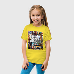 Футболка хлопковая детская GTA5, цвет: желтый — фото 2