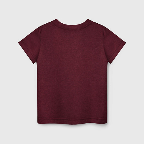 Детская футболка Корги лапочка / Меланж-бордовый – фото 2
