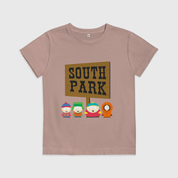 Футболка хлопковая детская South Park, цвет: пыльно-розовый