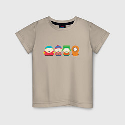 Футболка хлопковая детская SOUTH PARK, цвет: миндальный