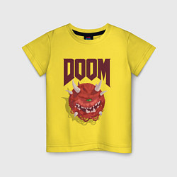 Футболка хлопковая детская DOOM, цвет: желтый