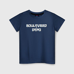 Футболка хлопковая детская Logo boulevard depo, цвет: тёмно-синий