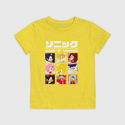 Футболка хлопковая детская Японский Sonic, цвет: желтый