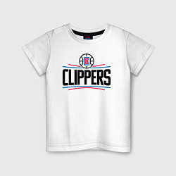 Футболка хлопковая детская Los Angeles Clippers 1, цвет: белый