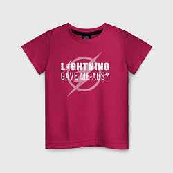 Футболка хлопковая детская Lightning Gave Me Abs?, цвет: маджента