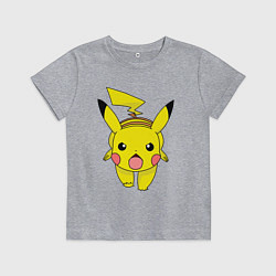 Футболка хлопковая детская ПикачуПикачу, цвет: меланж