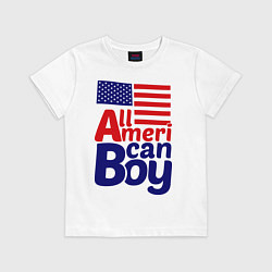 Футболка хлопковая детская All American Boy, цвет: белый