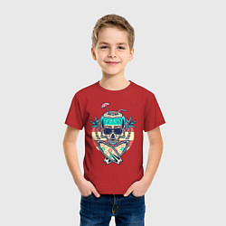 Футболка хлопковая детская Skull Summer, цвет: красный — фото 2