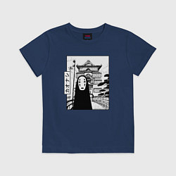 Футболка хлопковая детская No-Face Spirited Away Ghibli, цвет: тёмно-синий