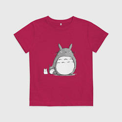 Футболка хлопковая детская Тоторо, цвет: маджента