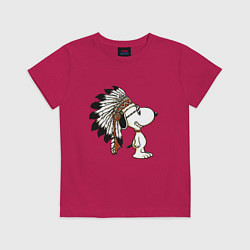 Футболка хлопковая детская Snoopy, цвет: маджента