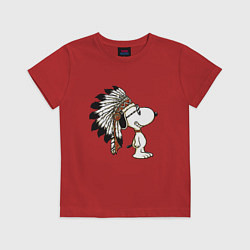 Футболка хлопковая детская Snoopy, цвет: красный