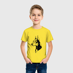 Футболка хлопковая детская Доберман Z, цвет: желтый — фото 2