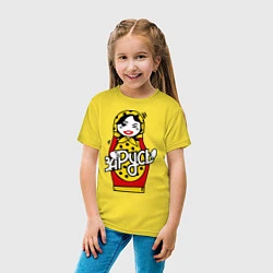 Футболка хлопковая детская Матрешка за русь, цвет: желтый — фото 2