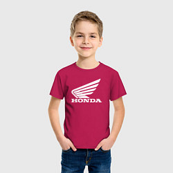 Футболка хлопковая детская HONDA, цвет: маджента — фото 2