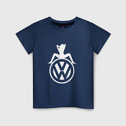 Футболка хлопковая детская Volkswagen Girl Z, цвет: тёмно-синий