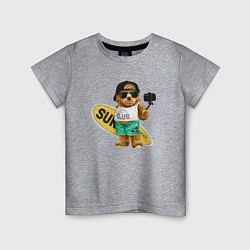 Детская футболка Медвежонок серфер