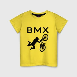 Футболка хлопковая детская Велоспорт BMX Z, цвет: желтый