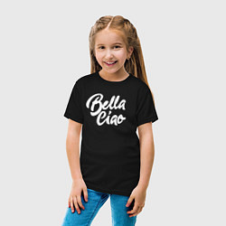 Футболка хлопковая детская Bella Ciao, цвет: черный — фото 2