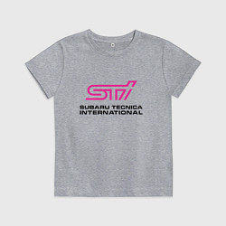 Футболка хлопковая детская SUBARU STI Z, цвет: меланж