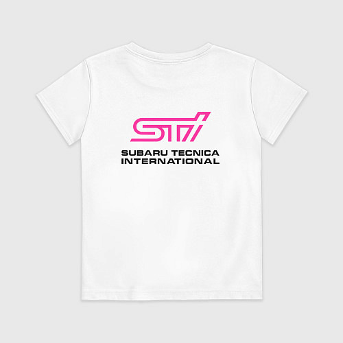 Детская футболка SUBARU STI спина Z / Белый – фото 2