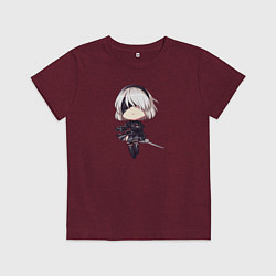 Футболка хлопковая детская 2B, цвет: меланж-бордовый