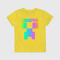 Футболка хлопковая детская MINECRAFT CREEPER, цвет: желтый