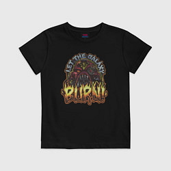Футболка хлопковая детская Lets the galaxy burn, цвет: черный