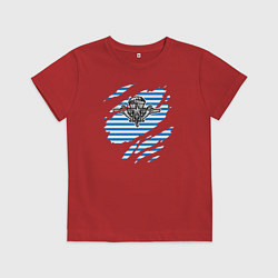 Футболка хлопковая детская Рваная тельняшка, цвет: красный