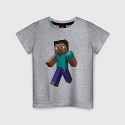 Футболка хлопковая детская Minecraft персонаж, цвет: меланж