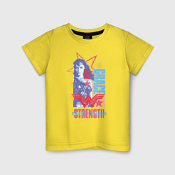 Футболка хлопковая детская Wonder Woman, цвет: желтый