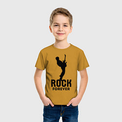 Футболка хлопковая детская Rock forever, цвет: горчичный — фото 2