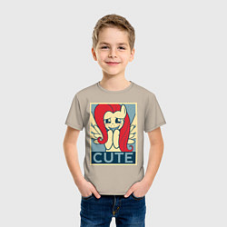 Футболка хлопковая детская Fluttershy cute, цвет: миндальный — фото 2