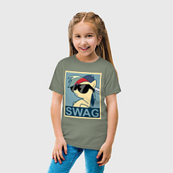 Футболка хлопковая детская Rainbow Dash swag, цвет: авокадо — фото 2