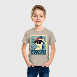 Футболка хлопковая детская Rainbow Dash swag, цвет: миндальный — фото 2