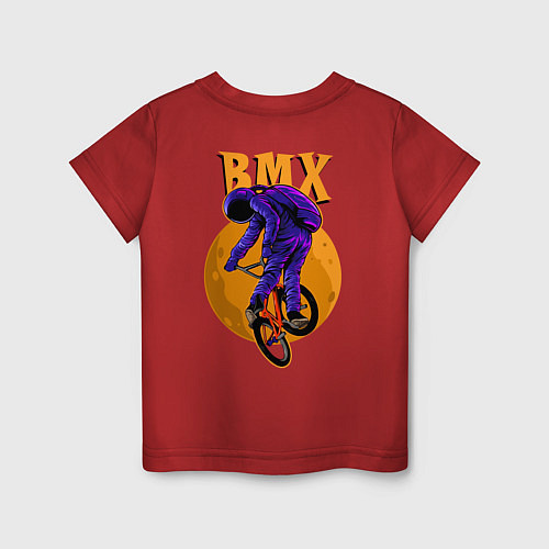 Детская футболка BMX - moon - space / Красный – фото 2