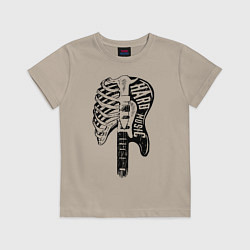 Футболка хлопковая детская Hard rock, цвет: миндальный