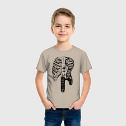 Футболка хлопковая детская Hard rock, цвет: миндальный — фото 2