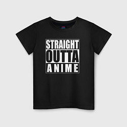 Футболка хлопковая детская Straight Outta Anime, цвет: черный