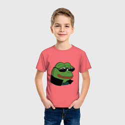 Футболка хлопковая детская Pepe в очках EZ, цвет: коралловый — фото 2