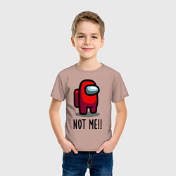 Футболка хлопковая детская Among Us, Not Me!, цвет: пыльно-розовый — фото 2