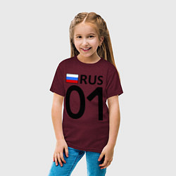 Футболка хлопковая детская RUS 01, цвет: меланж-бордовый — фото 2