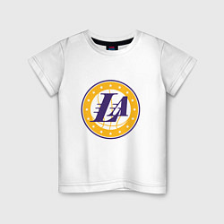 Футболка хлопковая детская LA Lakers, цвет: белый