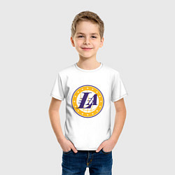 Футболка хлопковая детская LA Lakers, цвет: белый — фото 2