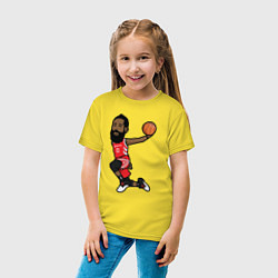 Футболка хлопковая детская James Harden, цвет: желтый — фото 2