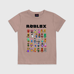 Футболка хлопковая детская ROBLOX PIGGY, цвет: пыльно-розовый