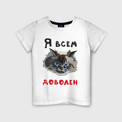 Детская футболка Довольный кот